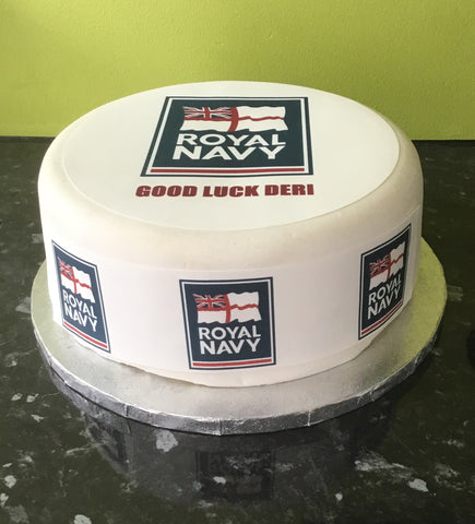 Royal Navy Logo Edible Icing Cake Topper or Ribbon