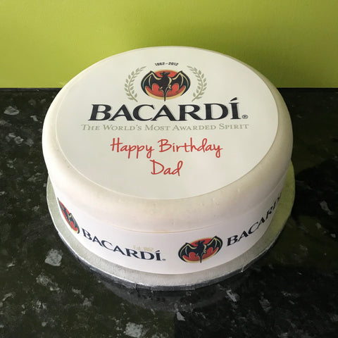 Bacardi Rum Logo Edible Icing Cake Topper