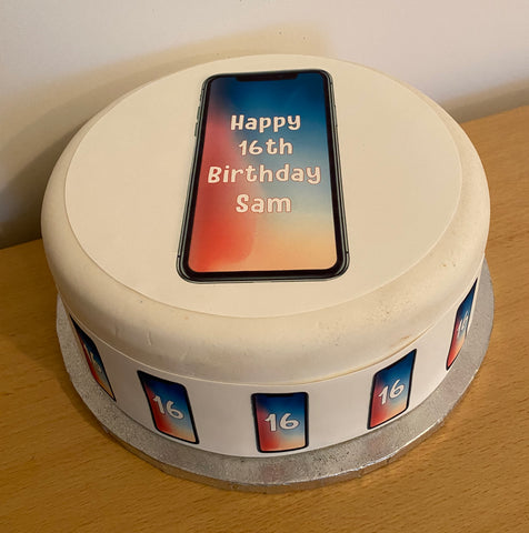 iPhone Edible Icing Cake Topper or Ribbon