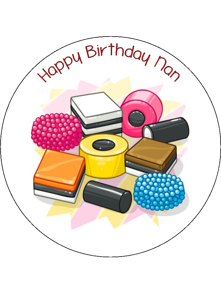 Liquorice Allsorts Edible Icing Cake Topper 01 the caker online