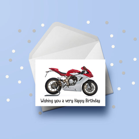 MV Agusta Motorbike Birthday Card
