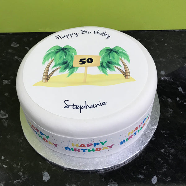 Palm Tree Edible Icing Cake Topper