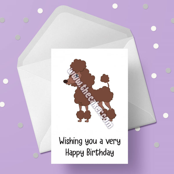 Poodle Birthday Card 02