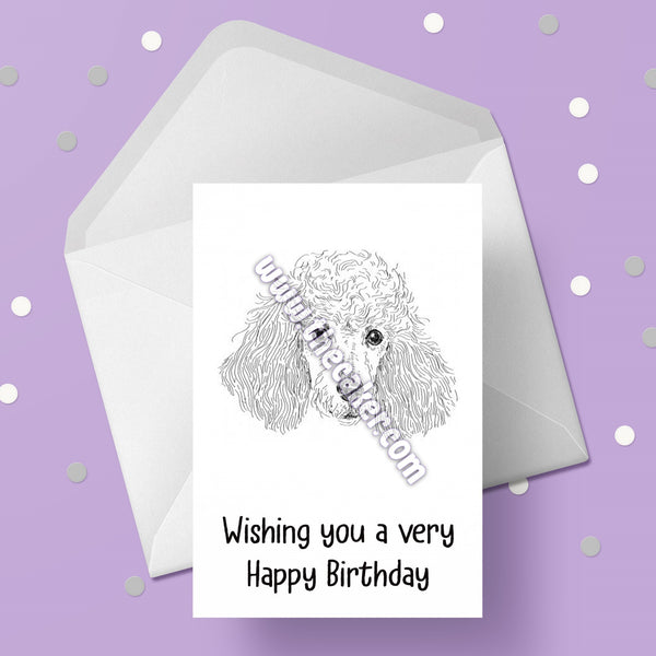 Poodle Birthday Card 04