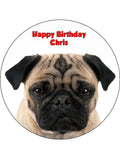Pug Dog Edible Icing Cake Topper 01