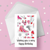 Roller Skates Birthday Card 01
