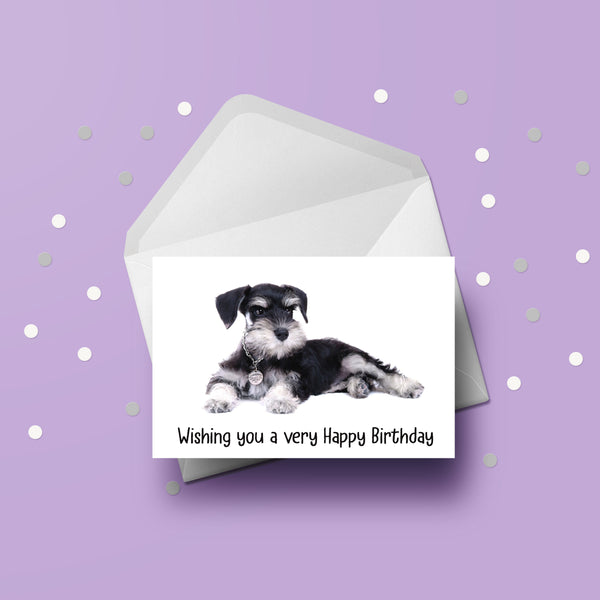 Schnauzer Dog Birthday Card 01